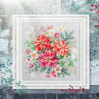 Flower Magic.Poinsettia 214-273 Counted Cross-Stitch Kit-0