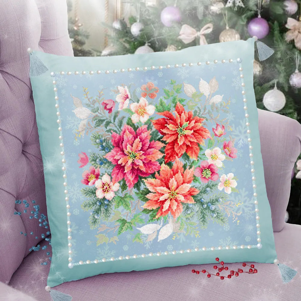 Flower Magic.Poinsettia 214-273 Counted Cross-Stitch Kit-4