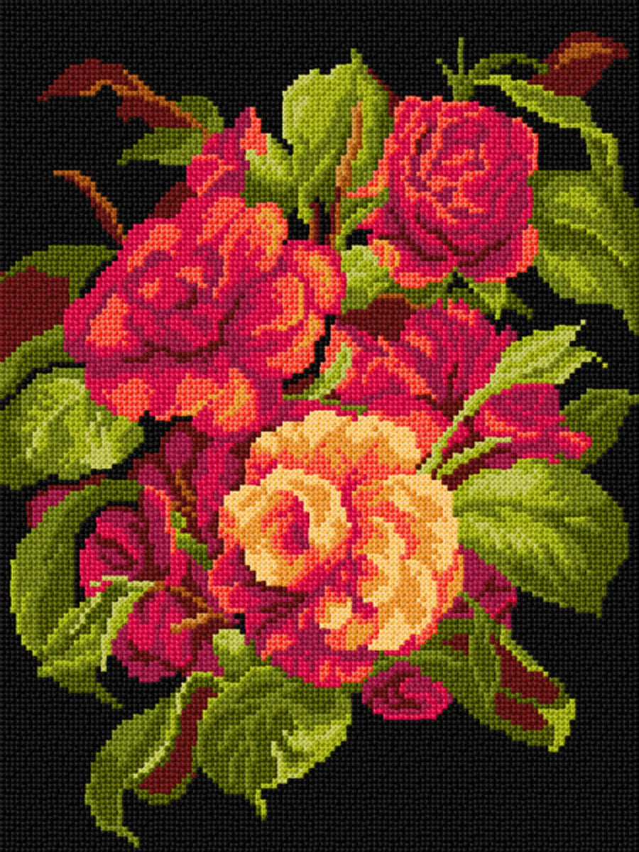 Gobelin canvas for halfstitch without yarn after John Charles Robinson - Camellias 3524J-0