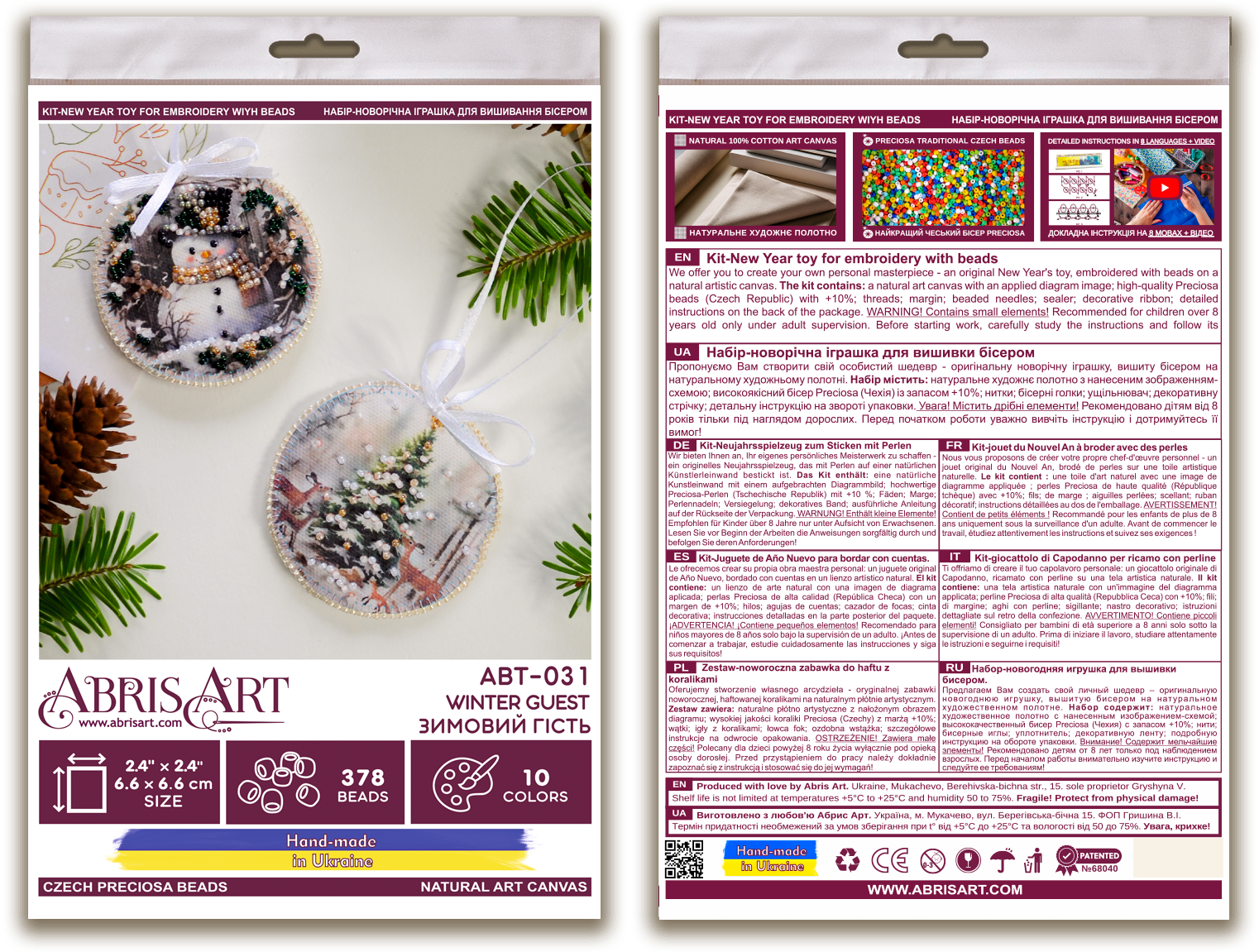 Bead Embroidery Kit Decoration - Winter guest ABT-031-1