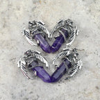 Amethyst Flying  Dragon Point Pendant 34x50mm