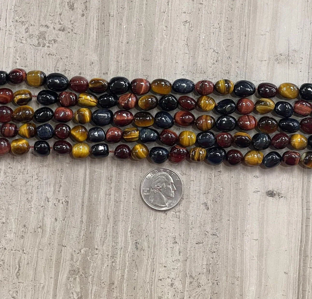 3-Color Tiger Eye AA Nugget Strands-3