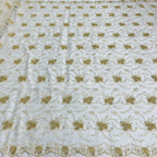 Beaded & Corded Bridal Lace Fabric Embroidered on 100% Polyester Net Mesh | Lace USA - 95575W-BP-6