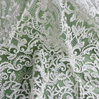 Corded Bridal Lace Fabric Embroidered on 100% Polyester Net Mesh | Lace USA - 96997W-3