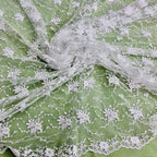 Beaded & Corded Bridal Lace Fabric Embroidered on 100% Polyester Net Mesh | Lace USA - 95575W-BP-1